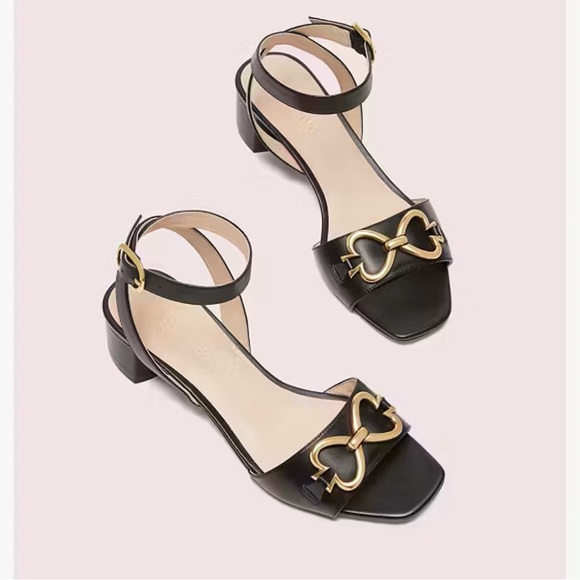 New beautiful Kate Spade New York LAGOON HEART CHAIN women’s SANDAL 9 M black - Picture 9 of 13